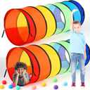 2 Pcs Giant 27.6 Inch Play Tunnel for Kids and Large Dogs Colorful Crawl Tunnel Toy for Toddlers with Breathable Mesh Game Tent Toy Girl Boy Gift