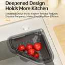 Magnetic Drainage & Filter Basket with Enhanced Durability, Triangular Sink Strainer with Twist-Open Bottom, Heavy-Duty Kitchen Sink Corner Rack for Draining & Storage, Punch-Free Installation