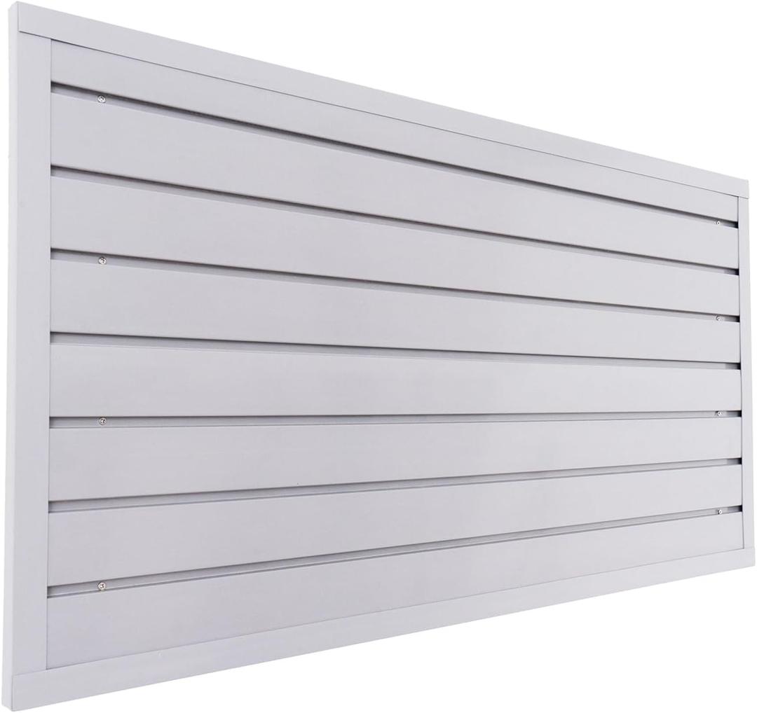 Slatwall Panel Garage Organizer Heavy Duty Wall Mounted, PVC Slat Panels Home Storage System, Tool Organization Peg Board 4ft by 2ft (Gray) (4ftx2ft)