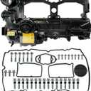 Upgrade Black Aluminum N20 Engine Valve Cover Kit with Gasket, Bolts & Oil Cap Compatible with 2012-2018 BMW 228i 320i 328i 328i GT xDrive 428i 528i X1 X3 X4 X5 Z4 2.0L Replaces 11127588412 264-517
