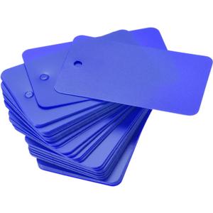 MECCANIXITY Blank Waterproof Eyelet Hole Plastic Shipping Tags, for Product Identification Tags, Valve Marking, Outdoor Tagging,1.2 x 2 Inch Blue Pack of 50
