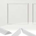 KASARO Pre-Cut Wall Molding Kit, Wainscoting Ready to Assemble 3D Panel for Interior Decor, Premade PS White Picture Frame Style Molding Accent (Sample)