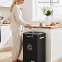 SOLEDI Recycle Bins for Kitchen,26 Gallon Recycling Bin with Lid and 2 Removeable Reusable Inner Bags,Indoor Recycling Trash Can for Collector of Bottles Cans, and Plastic,Black