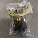 40th Birthday Crown and Sash, Party Decoration for Men (Gold)