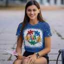 Autism Awareness Shirt Women Autism Support Acceptance Shirts Casual Puzzle Piece Bleached Tee Tops (Blue, S)