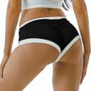 HYTENSUN Women's Cheeky Bikini Bottoms Ruched Colorblock High Waisted Sexy Brazilian Cut Swim Bottoms, M