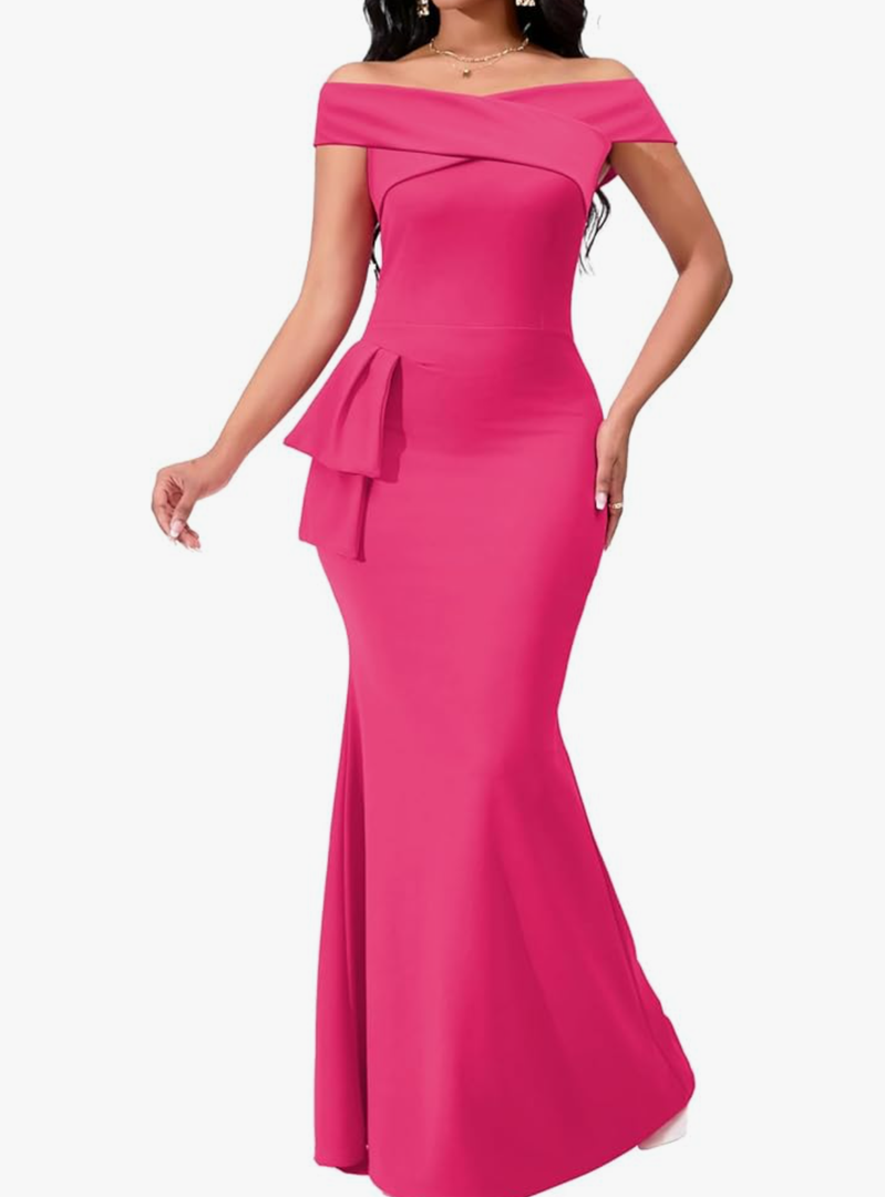 VisiChenup Elegant Formal Dresses for Women Sexy Cocktail Wedding Guest Evening Party Long Maxi Dress L