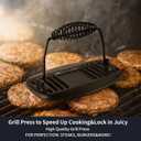 Cast Iron Grill Pan,9.25" Pre Seasoned Skillet with Pour Spouts,Silicone Handle Cover for Indoor and Outdoor Grilling,Durable Oven Safe,Stove Campfire Use(Black)