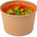 PakTalk Paper Soup Containers with Lids, 50 Pack Brown Soup Bowls Biodegradable Ice Cream Cups with LidS for Hot Soup or Ice Cream (50 sets, 8 oz)