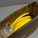 50 ft 10 Gauge Heavy Duty 3 Outlet Extension Cord Splitter with Indicator, Waterproof Outdoor Extension Cord with Multiple Outlets, 15A 1875W for Workshop, ETL Listed, Flexible Yellow SJTW