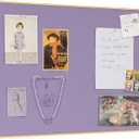 Fabric Bulletin Board 40x30 inches, Golden Aluminum Framed Wall Pin Board