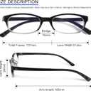 5 Pack Rectangular Reading Glasses for Women, Lightweight Full Frame Readers