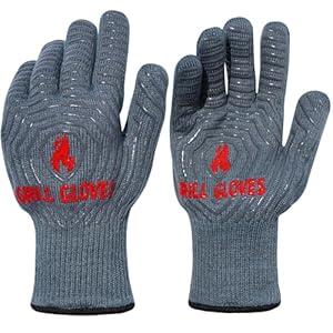 ZOPTIL Oven Gloves Grill Gloves, 1472℉ Heat Proof Non-Slip Grill Oven Gloves with Fingers, Men & Women BBQ Accessories for Cooking, Barbecuing, Baking, Kitchen and Cutting - 1 Pair