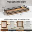 Bathroom Tray for Counter Top Organizer Acacia Wood Vanity Tray with Metal Frame for Dresser, Kitchen, Nightstand Black & Acacia Decorative Storage