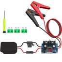 Jumper Cables Alligator Clips Compatible with Makita 18V Battery, 2FT Silicone Wire 14 AWG with Adjustable Voltage Stabilizing Module and Fuse & Off/ON & Digital Display for Car Battery Charging