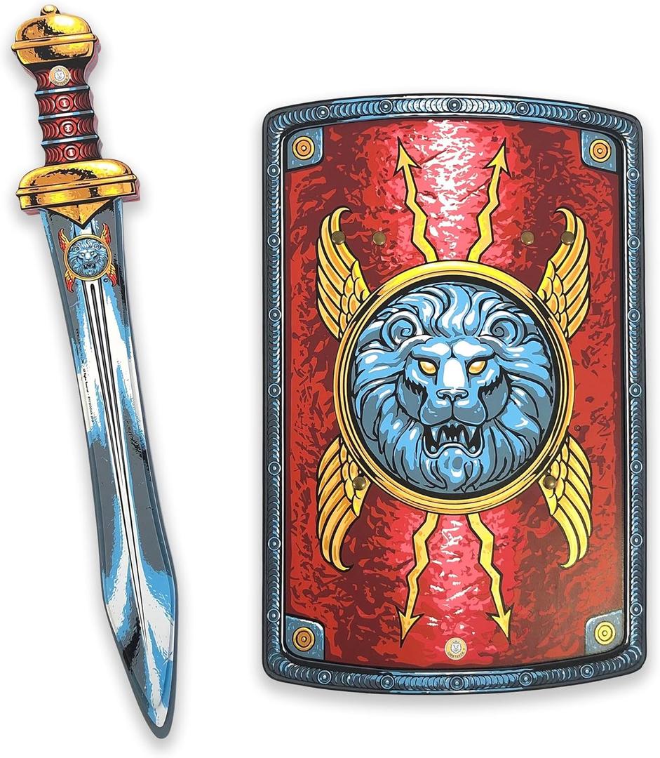 Liontouch Roman Legionary Sword & Shield | Historical Combat Toy Set for Childrens Pretend Play As A Soldier in Ancient Rome | Safe Weapons & Battle Armor for Dress Up & Gladiator Costumes for Kids