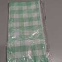 12 Pcs Sage Green and White Checkered Table Runner Plastic 14 x 108 Disposable Sage Green Gingham Table Runner for Birthday Wedding Baby Shower Party Table Centerpiece Decorations