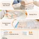 6 Pack Jumbo Extra Large 51.2 x 43.3 Vacuum Storage Bags for King Size Comforter Bedding Pillow, 5XL Vacuum Seal Bags Space Saver Reusable Heavy Duty for Coat Quilt Blanket Clothing