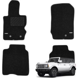 WENNEBIRD Superior Carpet Floor Mats for 2021-2026 Ford Bronco 4-Door (Not for Bronco Sport), 0.6-Inch Ultra-Thick, Noise-Reducing, All-Weather Waterproof Anti-Slip – 4-Pc Set