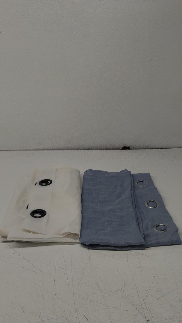 Curtains For Living Room 1Blue 80x35, 2White 83x60