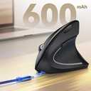 TECKNET Rechargeable Wireless Ergonomic Mouse,2.4GHz USB Vertical Mouse with Silent Click,4800 DPI Mouse with 6 Adjustable DPI,6Button Computer Mouse for Laptop,PC, MacBook (No Batteries Needed)