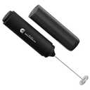 Travel Milk Frother with Cover - Handheld Electric Foam Maker with Stainless Steel Whisks, Portable Drink Mixer for Coffee, Latte, Matcha, Hot Chocolate