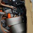 VULCAN Car Tie Down with Flat Hooks - Lasso Style - 2 Inch x 96 Inch - 4 Pack - Silver Series - 3,300 Pound Safe Working Load