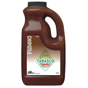 TABASCO Brand Chipotle Pepper Sauce, Medium Hot Sauce, Bulk Plastic Jug, Smoky & Smooth, Perfect for Large Recipes, Great for Marinating or Grilling Meats & More, 64 Fl Oz (Pack of 1) (EXP 05/01/27)