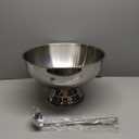 Stainless Steel Silver Bowl, with Ladle, 16"