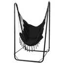 SELFLA Hammock Chair with Stand, Heavy-Duty Steel Hammock Stand for Indoor & Outdoor Use, Solid Support & Stable Base, 220 lbs Capacity, U-Shaped Design, Easy Assembly, Hammock Chair Included - Black