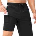 Vogyal Men's Athletic Basketball Shorts - 9" Cool Dry Gym Workout Shorts with Liner and Zipper Pockets size M