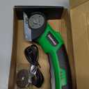 Cardboard Cutter, Rechargeable Cordless Electric Scissors, 4V Upgrade Motor Electric Box Cutter with 2 Blades, Safety Lock & LED Light, Powerful Cutting for Cardboard Box, Plastic, Leather (Green)