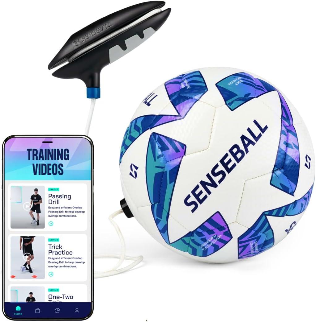 Soccer Ball & New Improved App | Daily Training Equipment for Young Players | Improve Skills & Control with Professional Soccer Coach Program & 50+ Exercise Videos