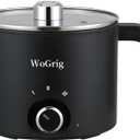 1.8L Electric Hot PotRamen Cooker, Dual power supply Mini Portable Multi-Functional Lazy Pot for Pasta, Noodles, Egg, Soup,RiceNon-Stick Noodle Cooker with Boil Dry Protection for Dorm, Office