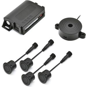 Promata PS02 Car Rear Parking Sensor Kit with Buzzer,4 58KHz OE Standard Sensors,Auto Tow-Bar Recognition and Self Test Function,Detection Range(0~59 inch)