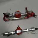 Aluminum Front Rear Complete Axle Set with Enhanced Axle Shaft for Axial SCX10 RC4WD D90 1/10 RC Crawler Upgrade Parts (Titanium Front+Rear)