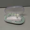 Momcozy Baby Nail File Electric, Gentle Baby Nail Trimmer Electric, Baby Nail Clipper with Night Light, 7 Grinding Head Replacement Pads, Green