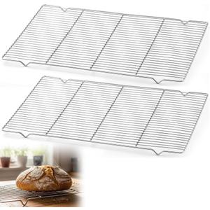 Lounsweer 2 Pcs Cooling Racks, 24L x 16W x 1H Stainless Steel Wire Rack