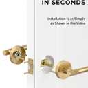 Asidrama 4 Pack Champagne Bronze Passage Door Handles, Door Lever with Door Knobs Indoor for Bedroom or Bathroom, Heavy Duty Door Handles Interior with Locks for Left Right Sided Doors