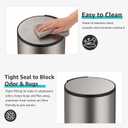 ANCALL Small Trash Can with Lid, 12L / 3.1 Gallon Bathroom Garbage Can with Foot Pedal, Stainless Steel Round Wastebasket for Bathroom, Bedroom, Office