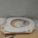 Bemis 1500EC Durable Wood Toilet Seat with Easy Clean Hinges, Made in USA, Elongated, Ice Grey