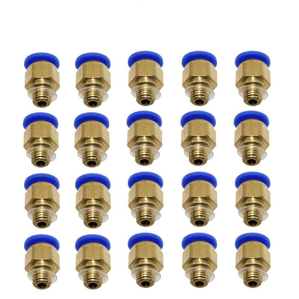 3Dman PC4-M6 Straight Fitting 4mm Thread M6 Connector for 3D Printers -20 pcs