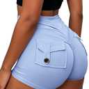 Avanova Women Booty Shorts with Pockets Scrunch Butt Lifting Yoga Workout Gym Biker Cargo Shorts XL