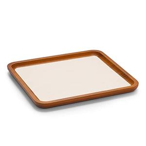 Oirlv Solid Wood Jewelry Tray Jewelry Display Holder Showcase Jewelry Display Organizer (Large, Creamy-white)