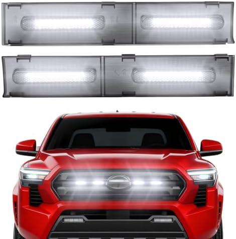 Front Grille Grill Lights for 2024 2025 Toyota Tacoma SR SR5 Led Grill Light Accessories(for SR sr5 only-LED-White)