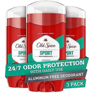 Old Spice Aluminum Free Deodorant For Men, High Endurance, 24/7 Sweat Defense & Odor Protection, 24/7 Freshness & Lasting Scent, Sport Scent, 3.0 oz (Pack of 3)