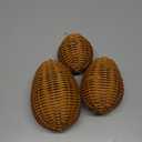Thiccywoov 3 Pcs Rattan Easter Eggs Outdoor Decor Woven Easter Eggs Decorations Spring Decoration Statue Figurine Rattan Woven Decor for Home Farmhouse Door Kitchen Shelf Indoor Outdoor