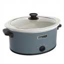 HOMECOOKIN 6 Quart Slow Cooker Oval Manual Pot Food Warmer with 3 Cooking Settings, Blue