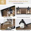 32" 4-Light Farmhouse Bathroom Vanity Light with Bubble Glass, Brown
