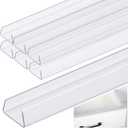6 Pcs 16.5" Cabinet Door Protector Edge Guard-3/4 Thick Slip-On Drawer Door Protector in Clear-Shelf Edge Protectors for Home Kitchen Cabinets Door Edge Protection